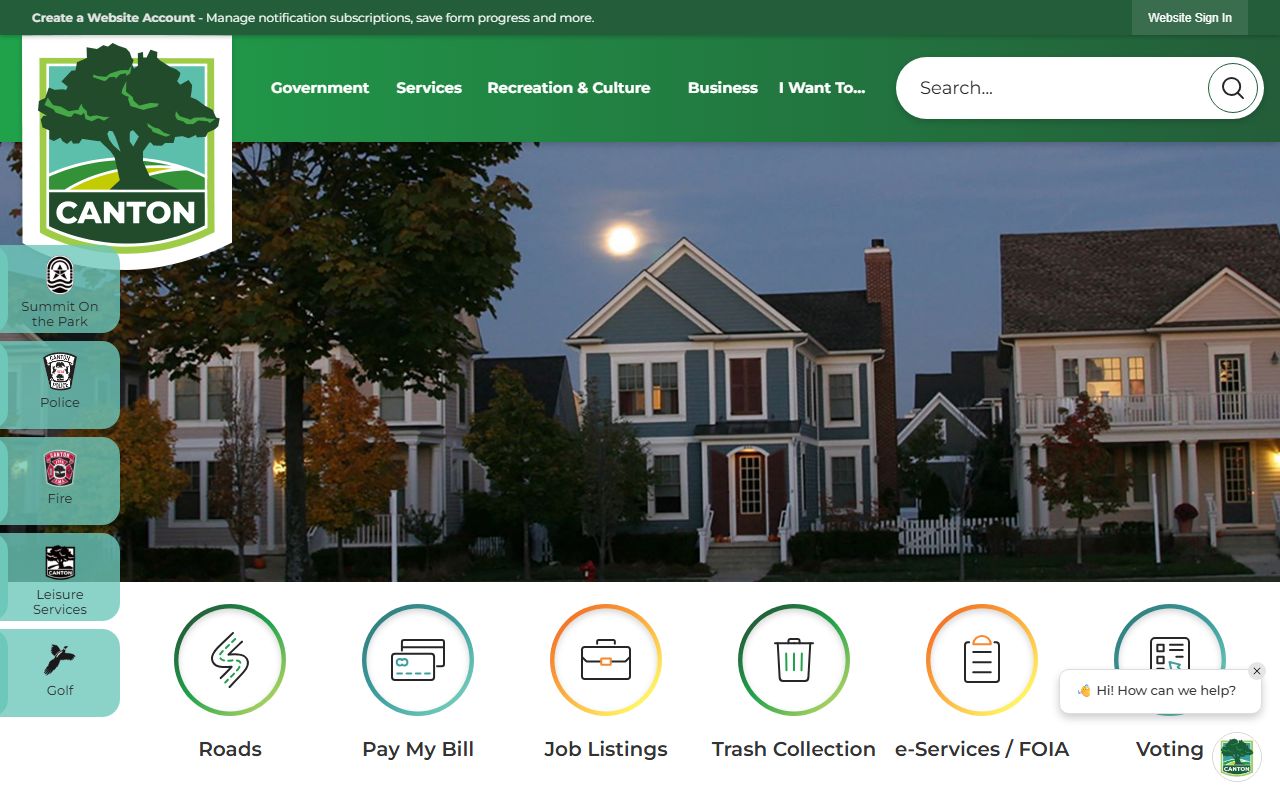 Canton Township Michigan website for property information