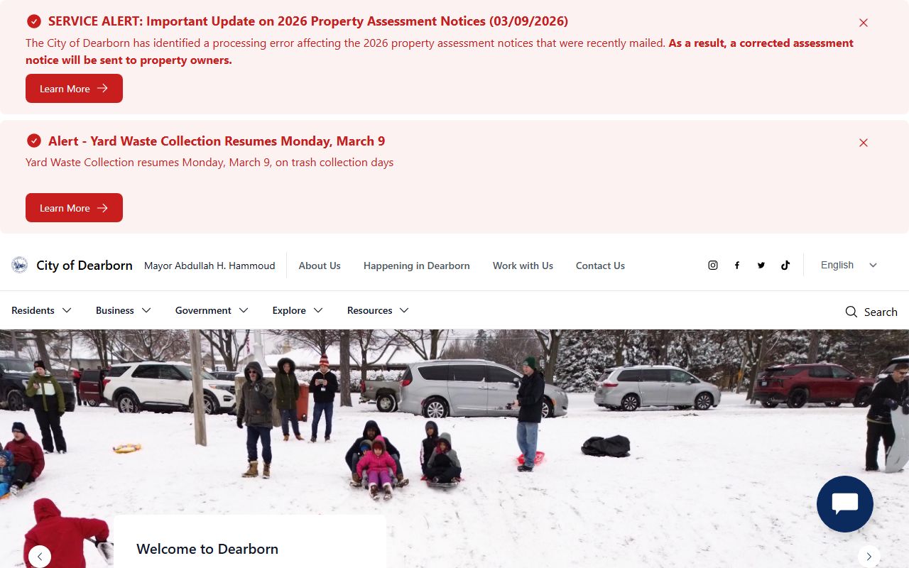 Dearborn Michigan city website for property and deed research