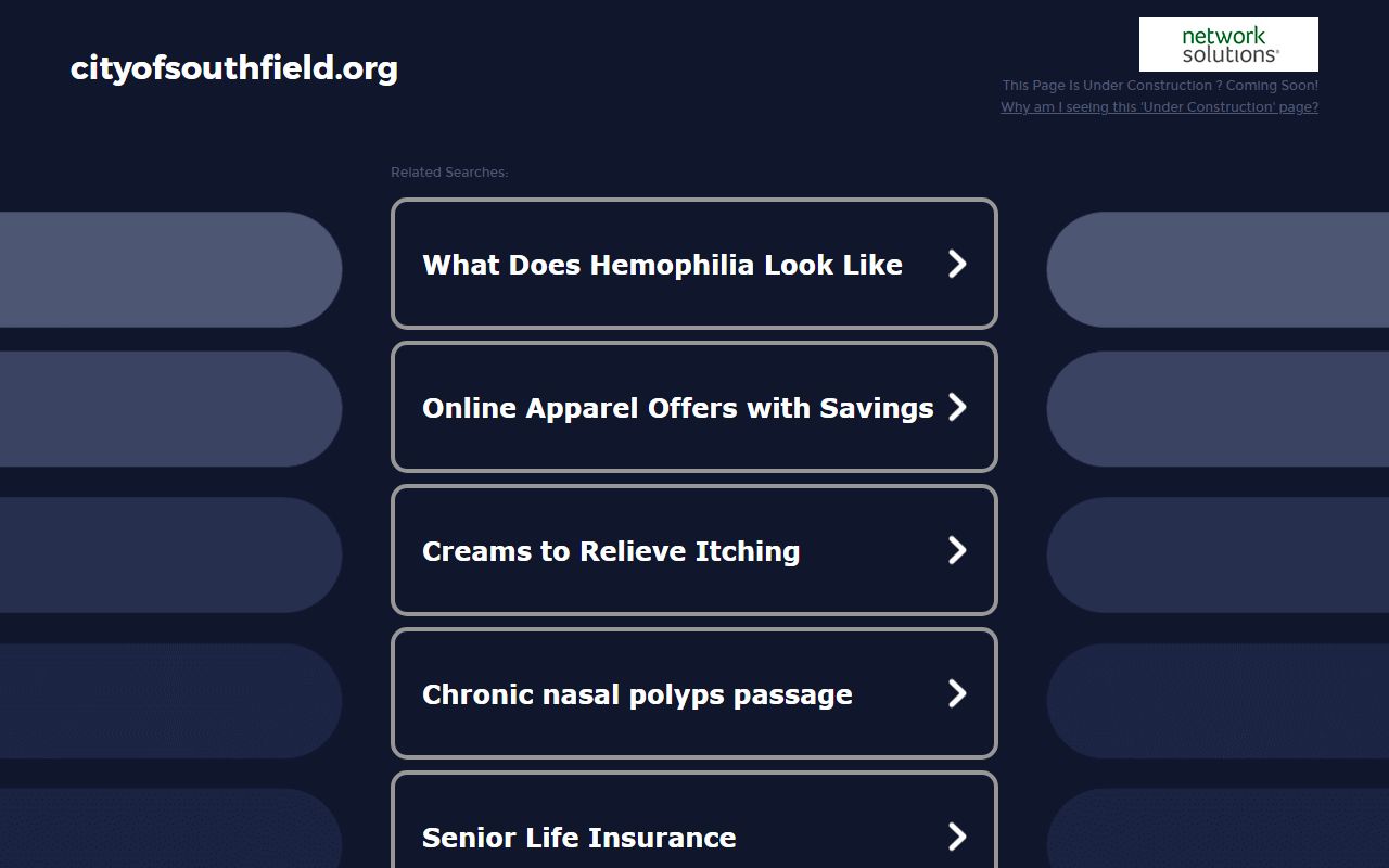 Southfield Michigan city website for property information