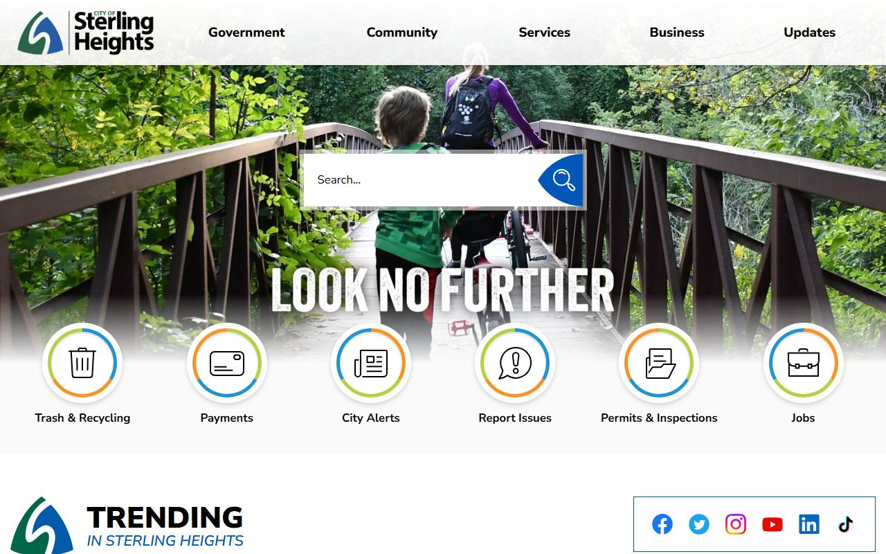 Sterling Heights Michigan city website for property information