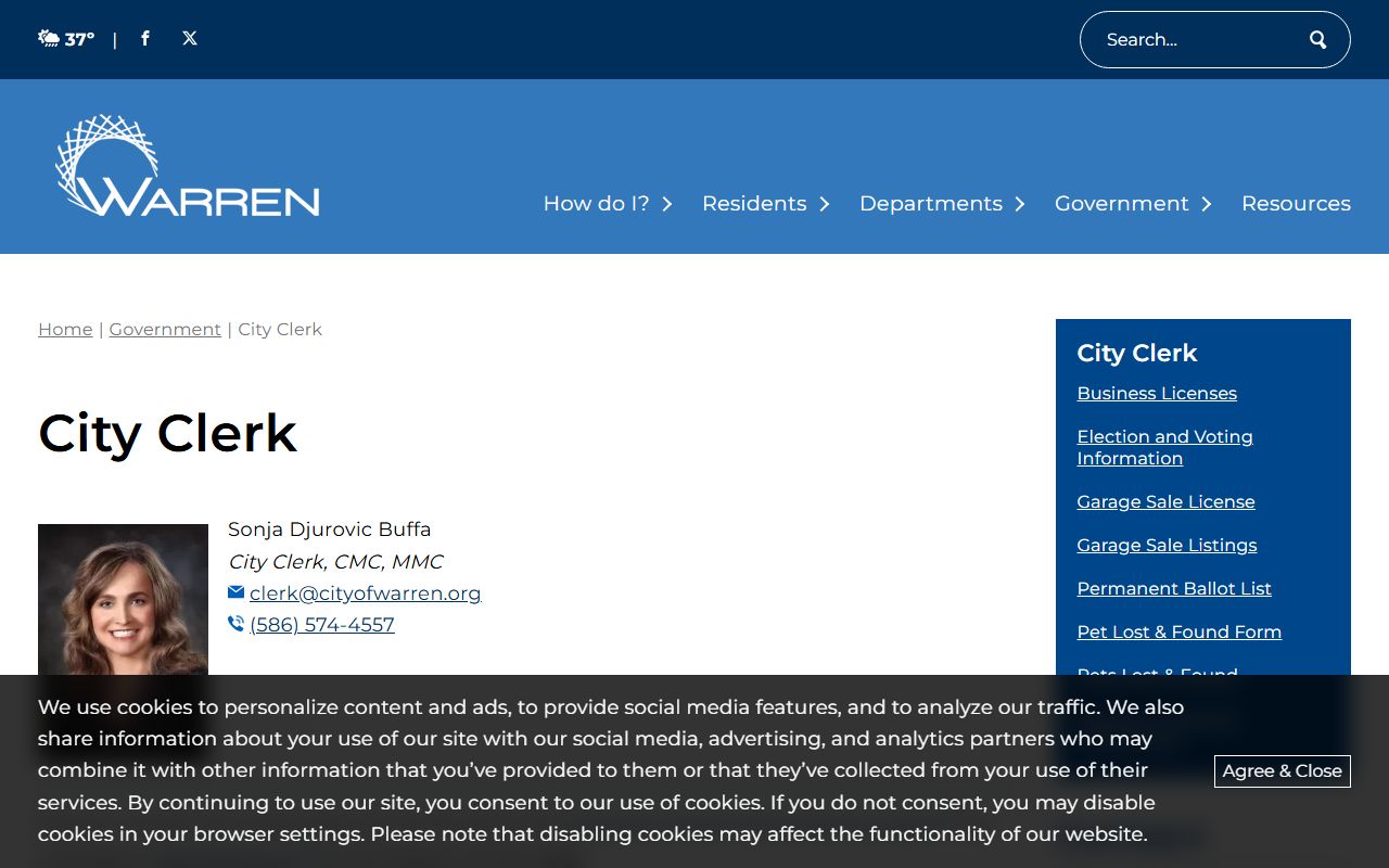 City of Warren Michigan website