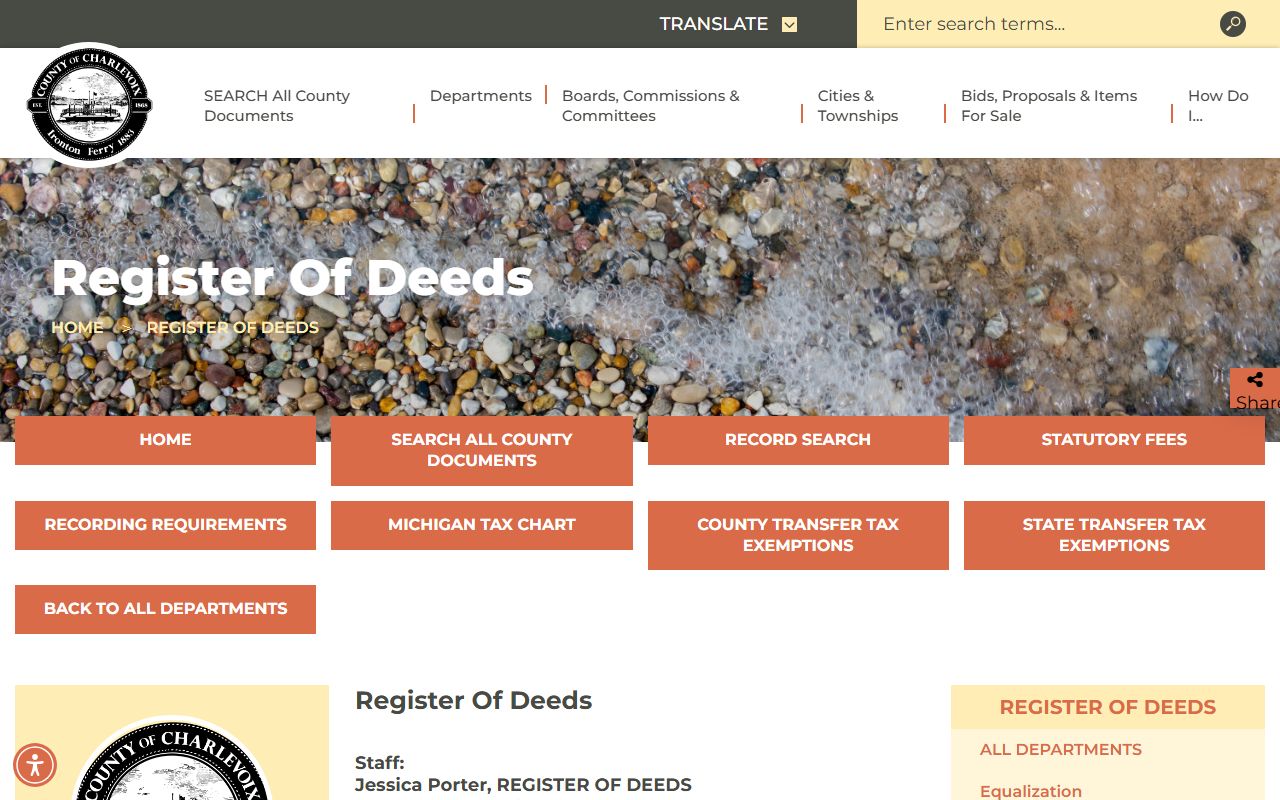 Charlevoix County Register of Deeds official page