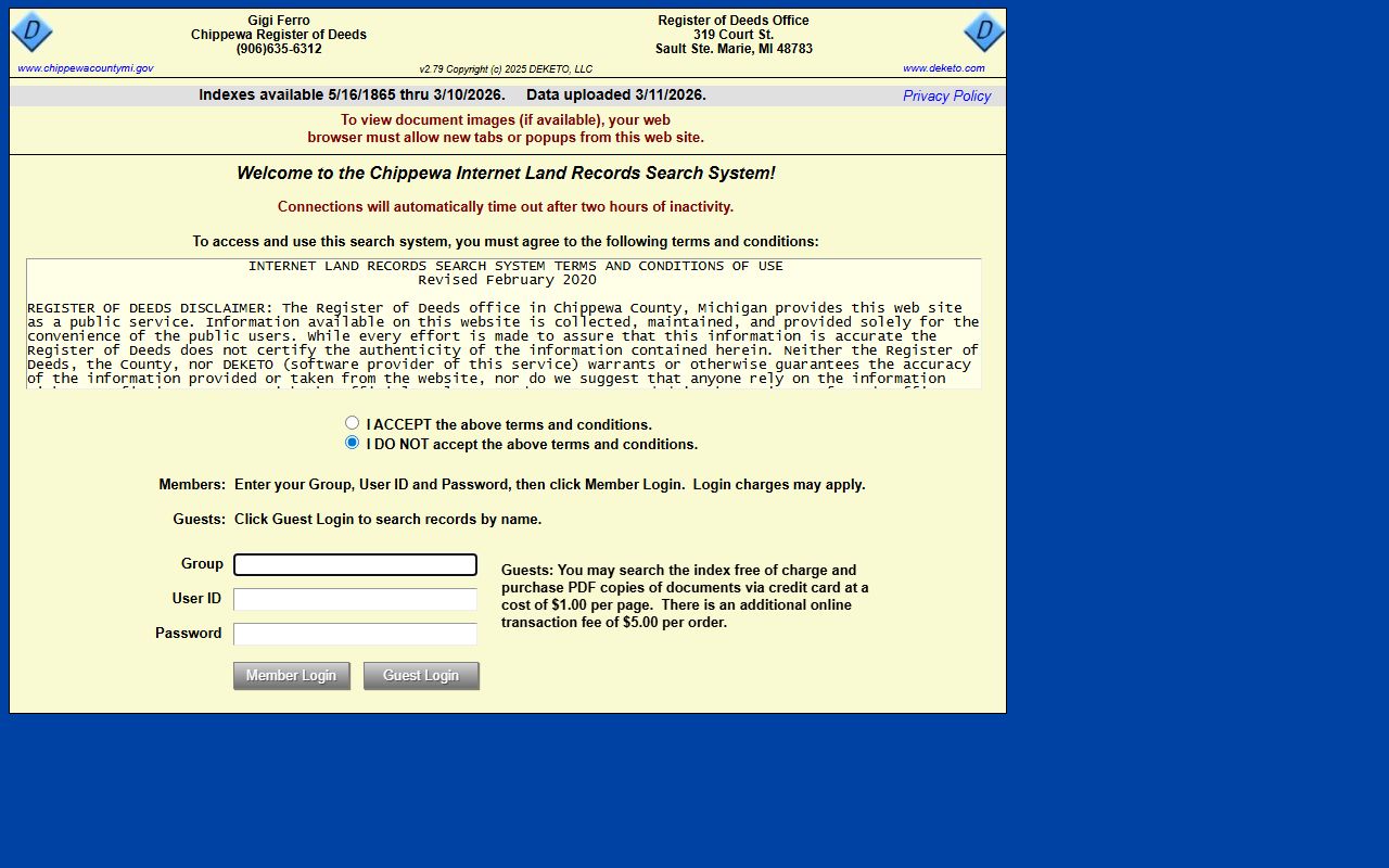 Chippewa County land records portal