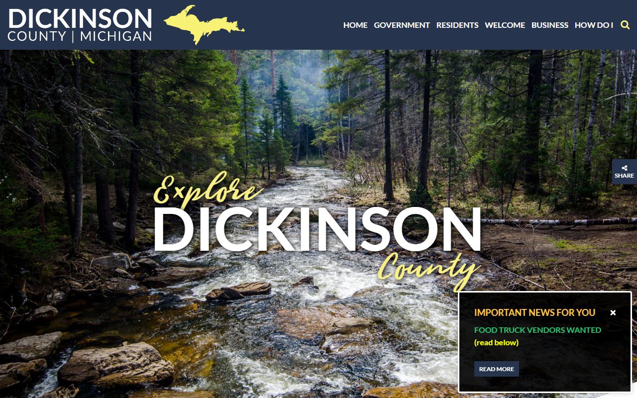 Dickinson County government website listing Register of Deeds department