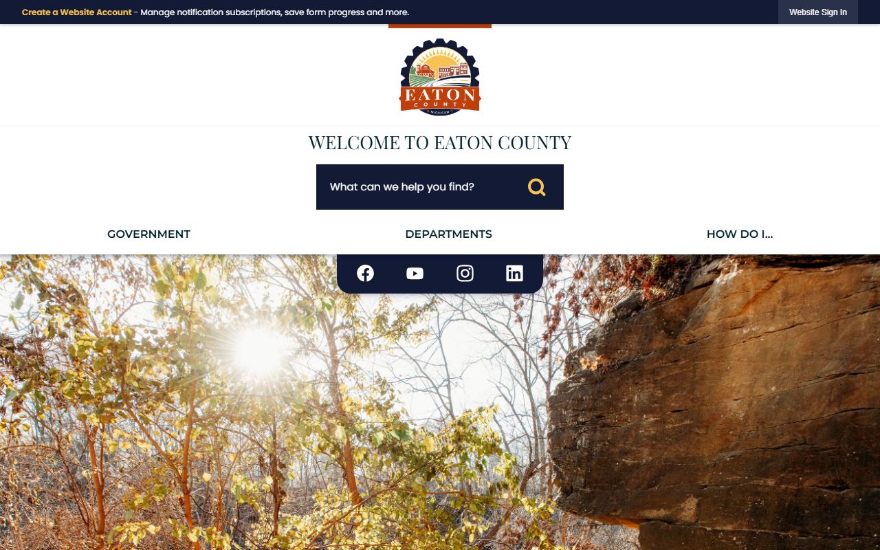 Eaton County government website home page