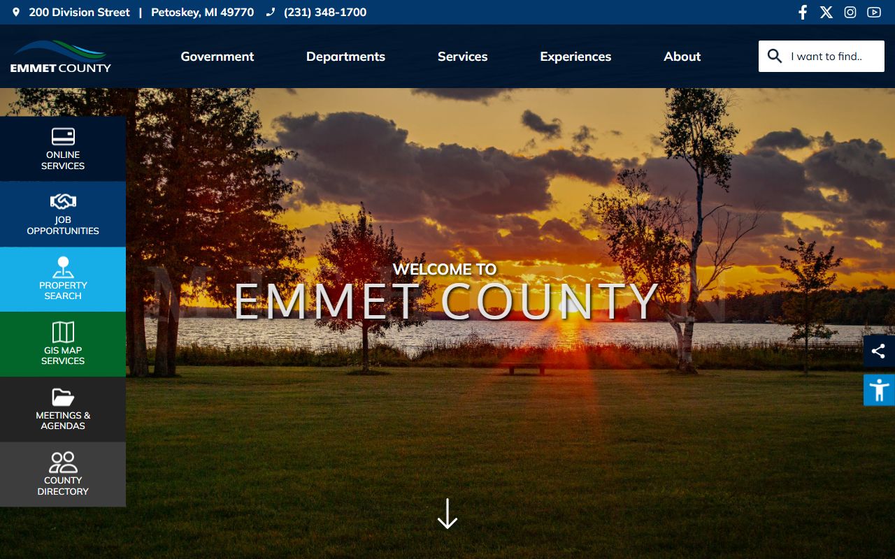 Emmet County government website home page