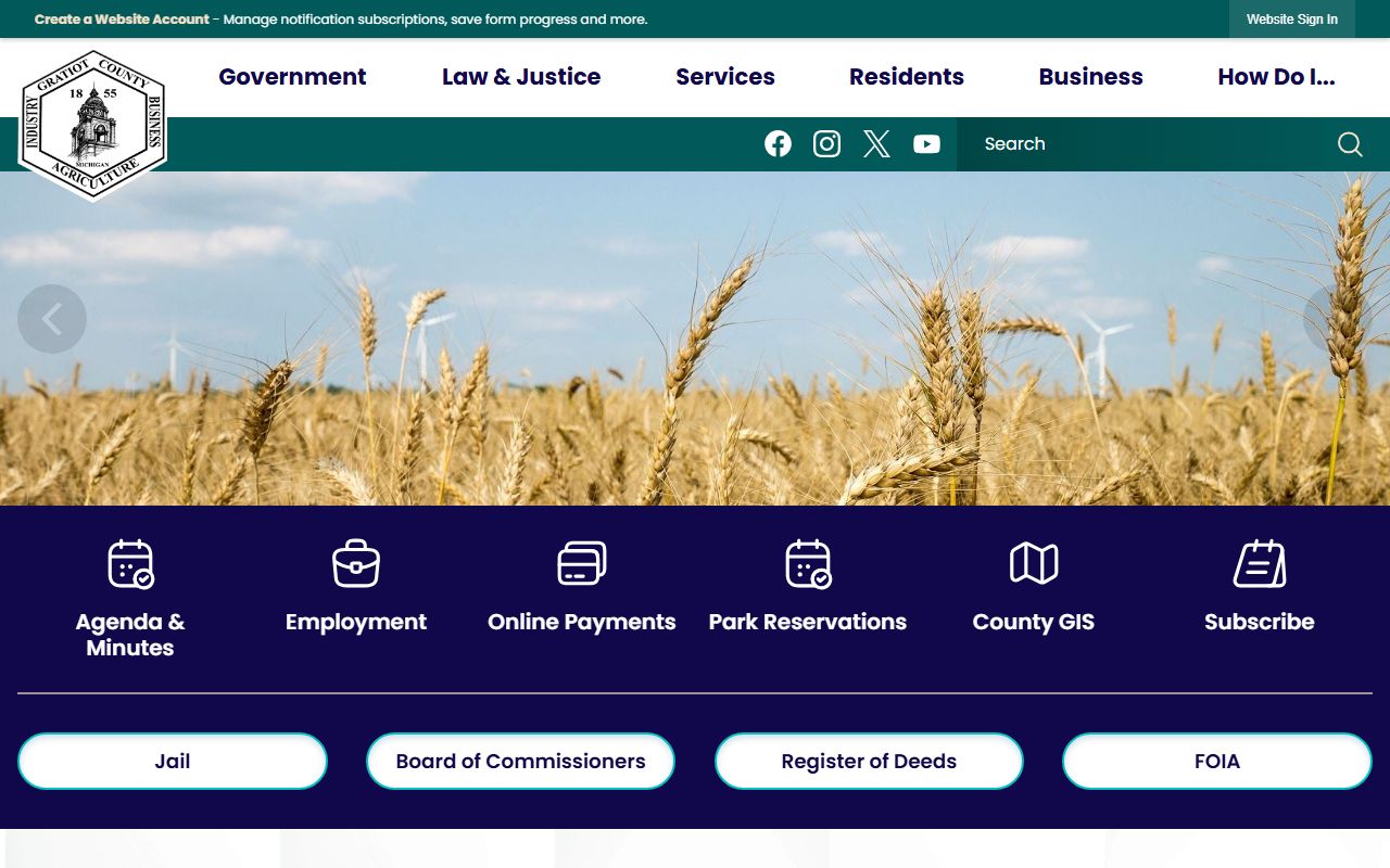 Gratiot County Michigan government website