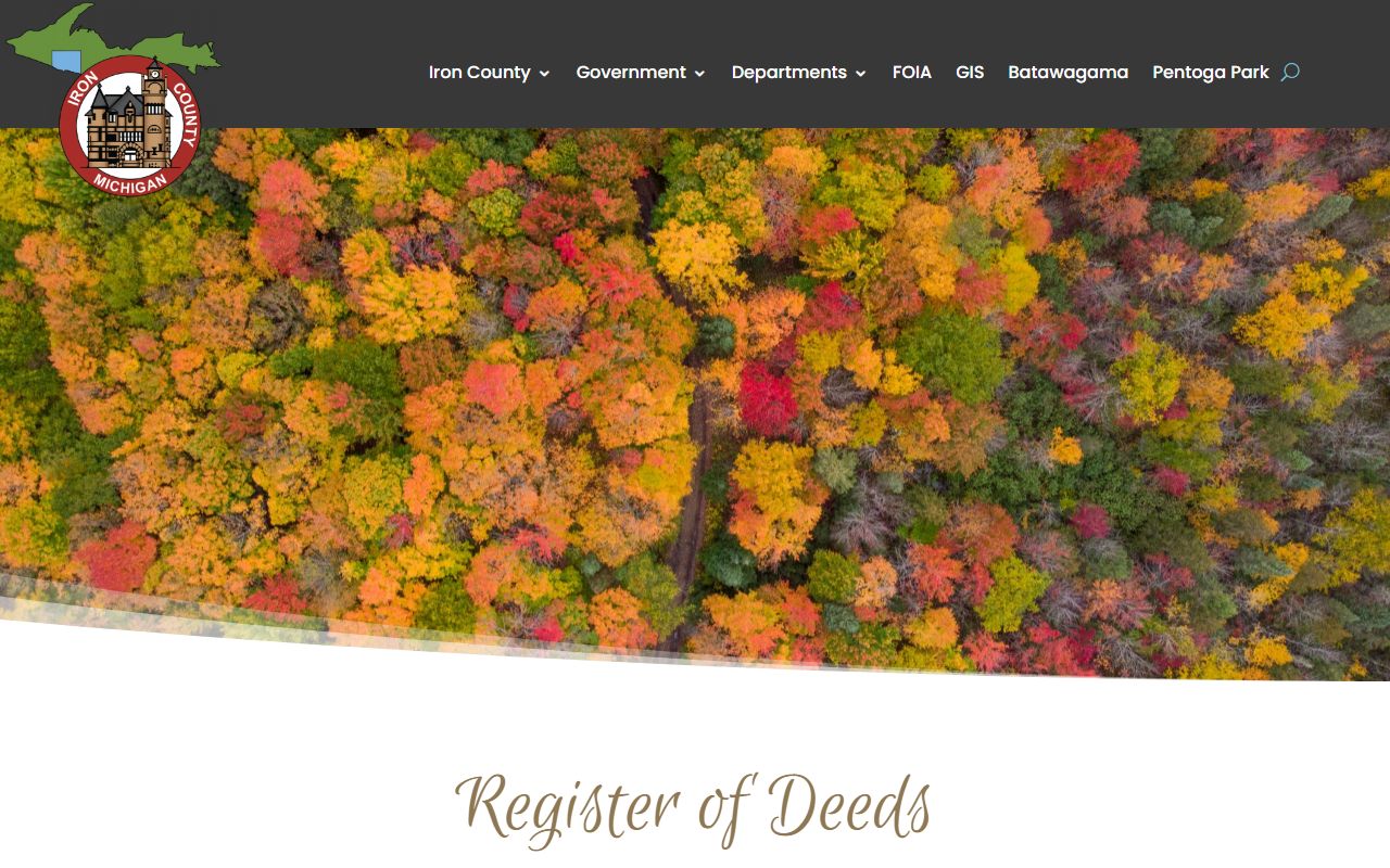 Iron County Register of Deeds page at ironmi.com