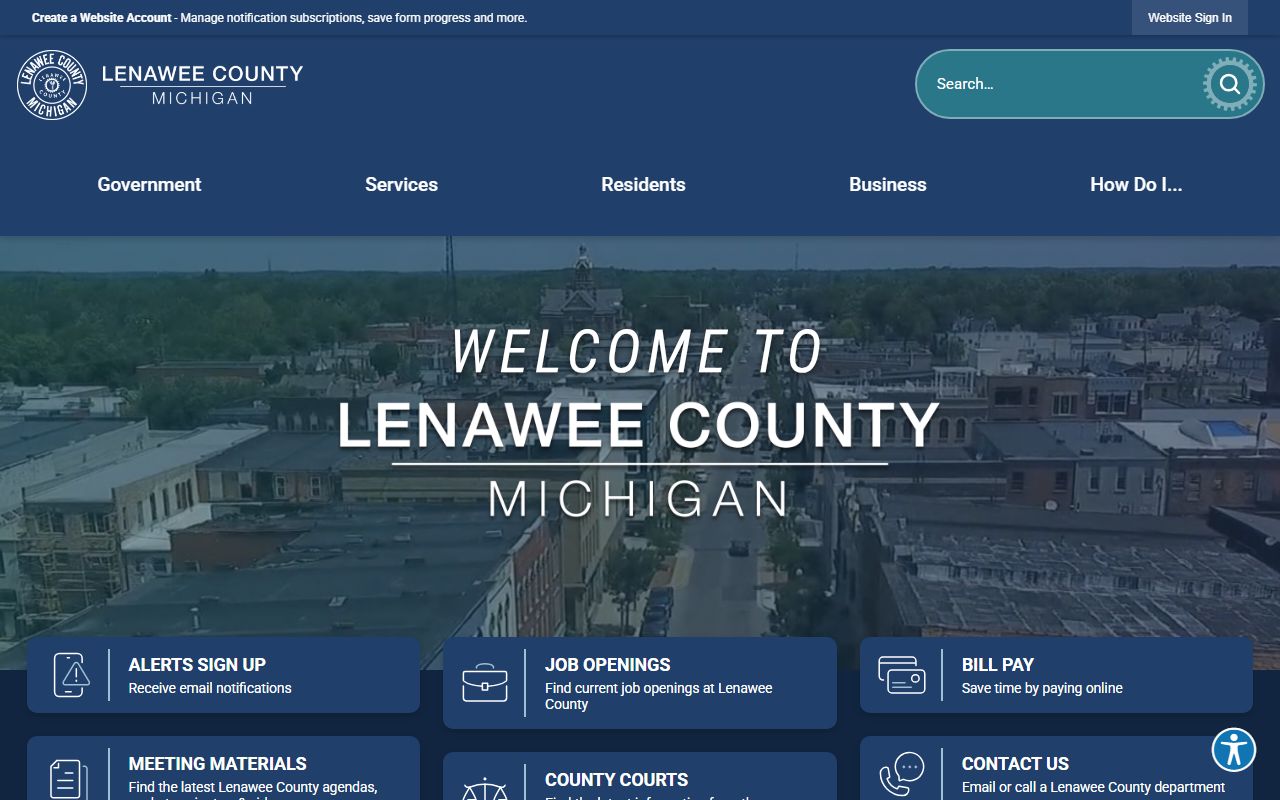 Lenawee County Michigan government website