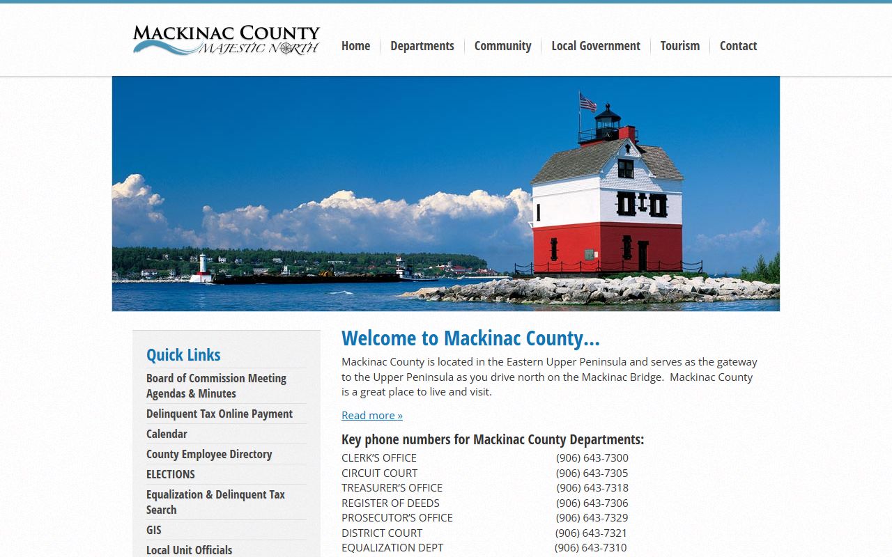 Mackinac County Michigan government website