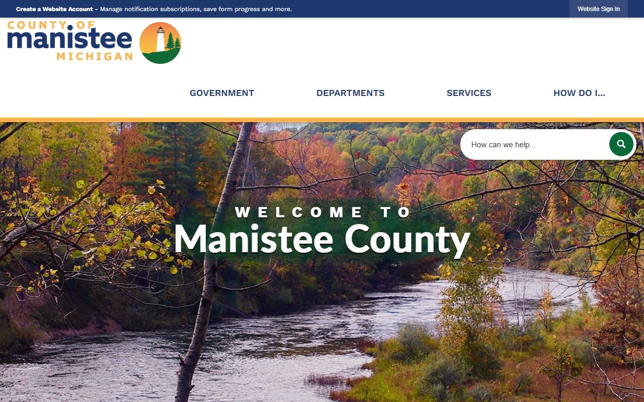 Manistee County website homepage