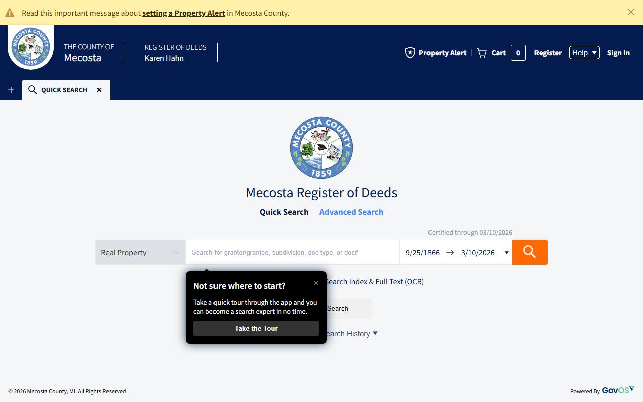 Mecosta County deed records online search portal