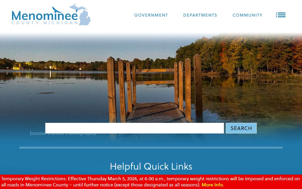 Menominee County Michigan government website