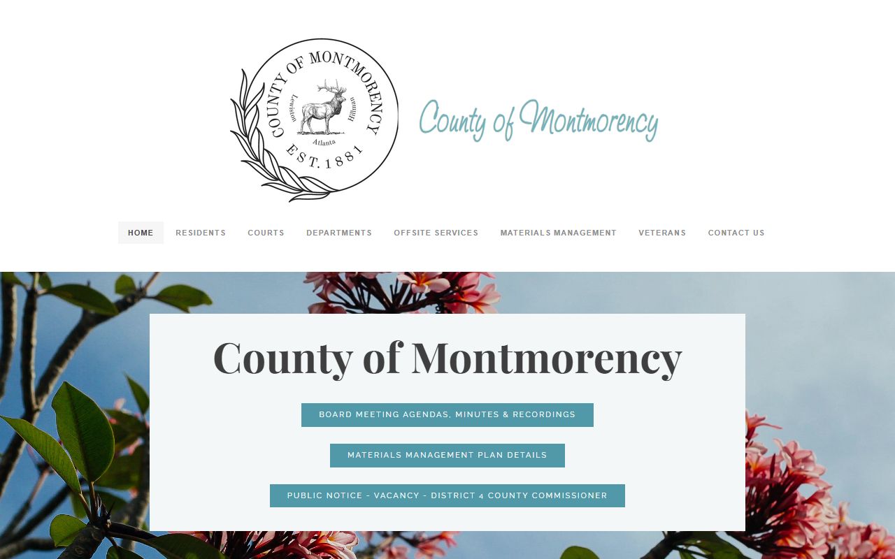 Montmorency County Michigan government website