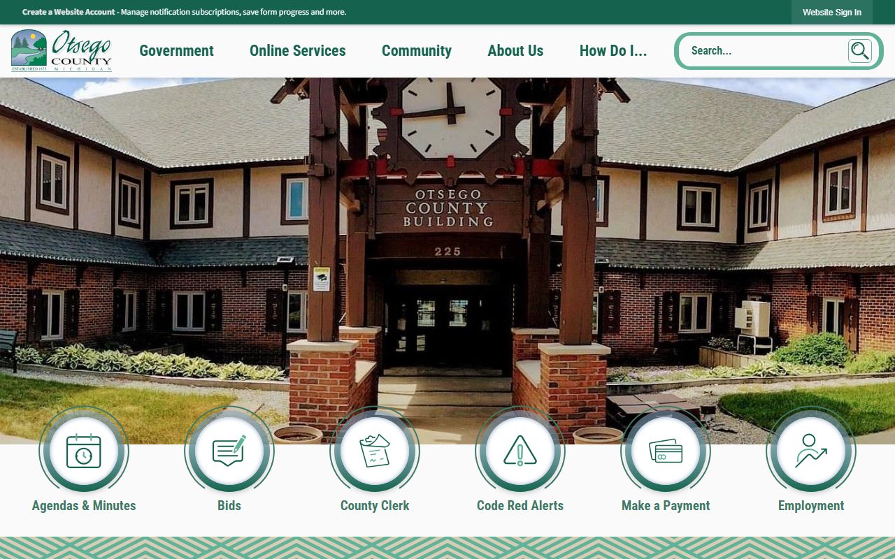 Otsego County Michigan government website